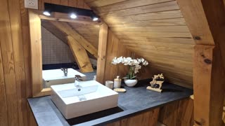 Lagopède salle de bain lavabo chalet